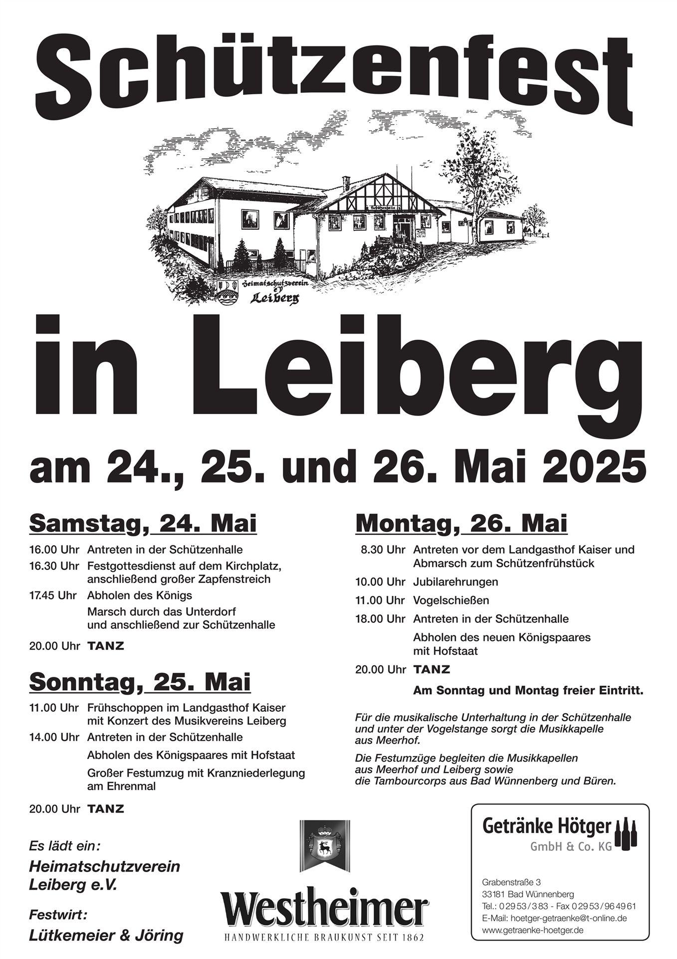Leiberg_Schützenfest 2025_Plakat